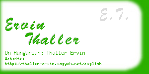 ervin thaller business card